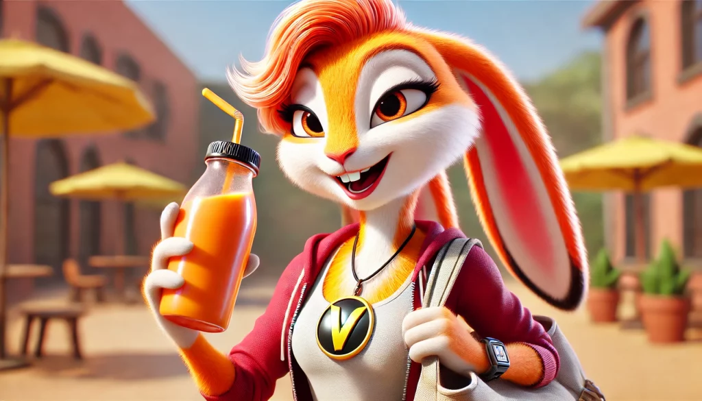 DALL·E-2024-10-17-12.19.16-A-vibrant-and-charismatic-female-rabbit-named-V-with-bright-orange-and-white-fur-featuring-a-shiny-V-emblem-on-her-chest.-In-this-scene-V-is-tak-1024x585 Mixer Portatil: Potência e Praticidade para o Dia a Dia