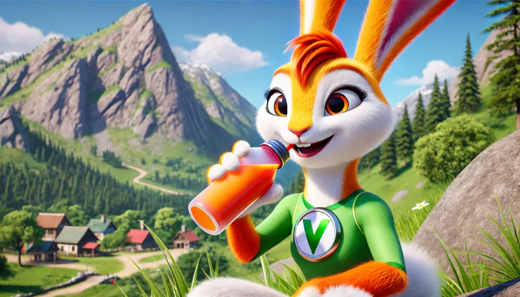 DALL·E-2024-10-17-12.19.21-A-vibrant-and-charismatic-female-rabbit-named-V-with-bright-orange-and-white-fur-featuring-a-shiny-V-emblem-on-her-chest.-In-this-scene-V-is-dri-1024x585 Mixer Portatil: Potência e Praticidade para o Dia a Dia